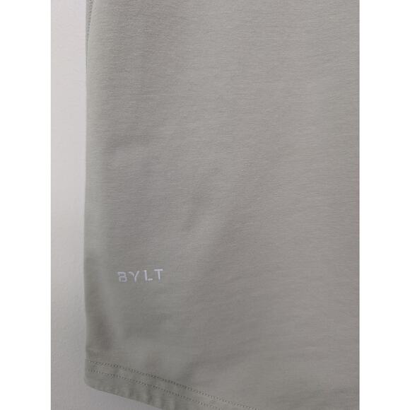 BYLT Polo Men Size L* LUX Executive Short Sleeve Sage Green Pocket Drop Cut Hem - Picture 5 of 9